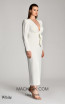 Alfa Beta B5625 White V Neckline Dress