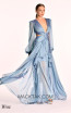 Alfa Beta B5638 Blue Chiffon Dress