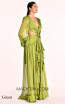 Alfa Beta B5638 Green V Neckline Dress