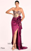 Alfa Beta B5644 Plum Satin Dress