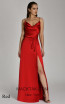 Alfa Beta B5710 Red Satin Dress