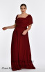 Alfa Beta B5725 Claret Red Long Dress