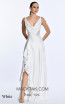 Alfa Beta B5726 White Satin Dress