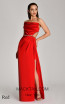 Alfa Beta B5755 Red Satin Dress