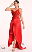 Alfa Beta B5779 Red Satin Dress