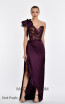 Alfa Beta B5816 Dark Purple Satin Dress
