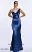 Alfa Beta 5818 Navy Blue Long Dress