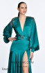 Alfa Beta 5864 Emerald Satin Dress