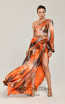 Alfa Beta B5896 Orange Pattern Front Dress