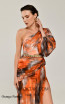 Alfa Beta B5896 Orange Pattern Detail Dress