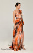 Alfa Beta B5896 Orange Pattern Print Dress