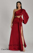 Alfa Beta 5897 Claret Red Front Dress