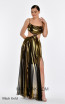 Alfa Beta B5913 Black Gold Long Dress