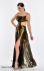 Alfa Beta B5913 Black Gold Backless Dress