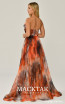 Alfa Beta B5922 Orange Pattern Back Dress