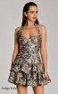 Alfa Beta B5979 Indigo Gold Detail Dress