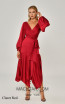 Alfa Beta B6015 Claret Red Front Dress