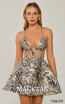 Alfa Beta B6142 Indigo Gold Mini Dress