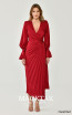 Alfa Beta B6154 Claret Red Front Dress