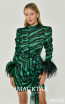 Alfa Beta B6185 Green Zebra Detail Dress