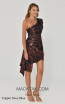 Alfa Beta B6189 Copper Navy Blue Side Dress