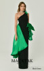 Alfa Beta B6213 Black Green Side Dress