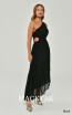 Alfa Beta B6217 Black Midi  Dress