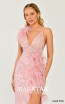 Alfa Beta B6301 Dark Pink Detail Dress