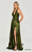 Alfa Beta B6387 Black Green Side Dress