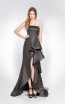 Alma Couture AC1020 Gray Front Evening Dress
