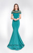 Alma Couture AC1028 Green Front Evening Dress