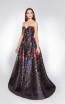 Alma Couture AC1044 Black Multi Front Evening Dress