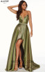 Alyce 60712 Metallic Chartreuse Front Dress