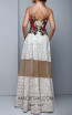 Beside Couture 1328 Ivory Gold Red Back Dress