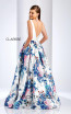 Clarisse 3538 White Print Back Prom Dress