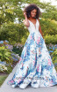 Clarisse 3538 White Print Front Prom Dress