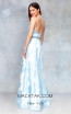 Clarisse 3704 Frost Blue Print Back Prom Dress