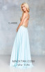 Clarisse 3759 Seafoam Gold Back Prom Dress