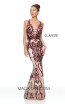 Clarisse 3797 Wine Nude Front Prom Dress