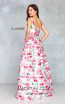 Clarisse 3800 Pink Print  Front  Prom Dress