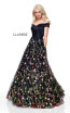 Clarisse 3803 Black Multi Front Prom Dress