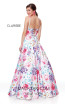 Clarisse 3874 Floral Print Back Prom Dress