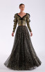 Edward Arsouni SS0497 Black Gold Front Dress