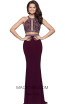 Faviana 10019 Bordeaux Front Evening Dress