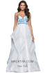 Faviana S10034 Ivory Blue Silver Front Evening Dress