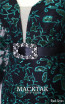 Flore Black Green Detail Dress