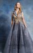 In Couture By Kiwi 4707 Blue Gold Front Dress