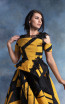 In Couture By Kiwi 4752 Mustard Black Front Dress