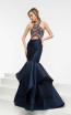 Jasz Couture 5934 Navy Multi Front Evening Dress