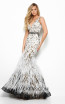 Jasz Couture 7003 Black White Front Dress